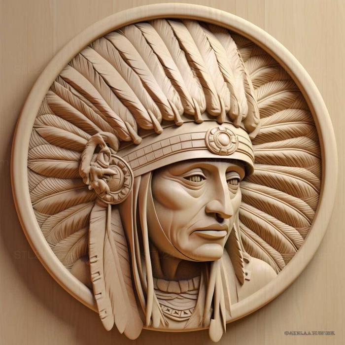 Characters (st american indian 4, HERO_444) 3D models for cnc